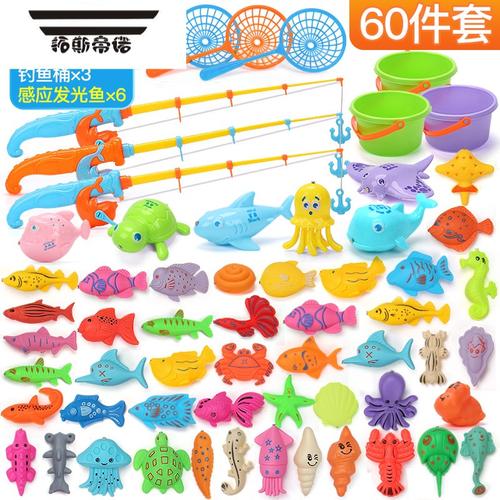 儿童钓鱼玩具描写句子